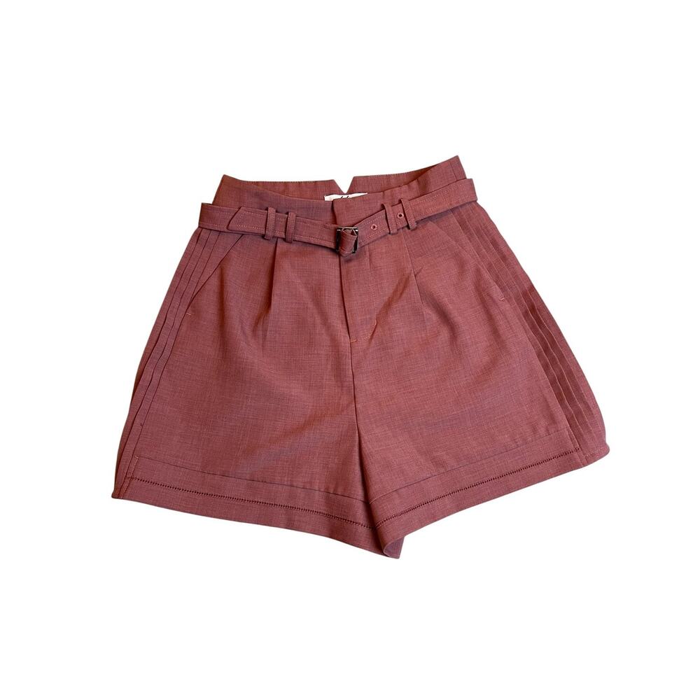 Lily Paperbag Shorts Womens XXS Pink Belted Pleated High Rise Casual Summer 25"